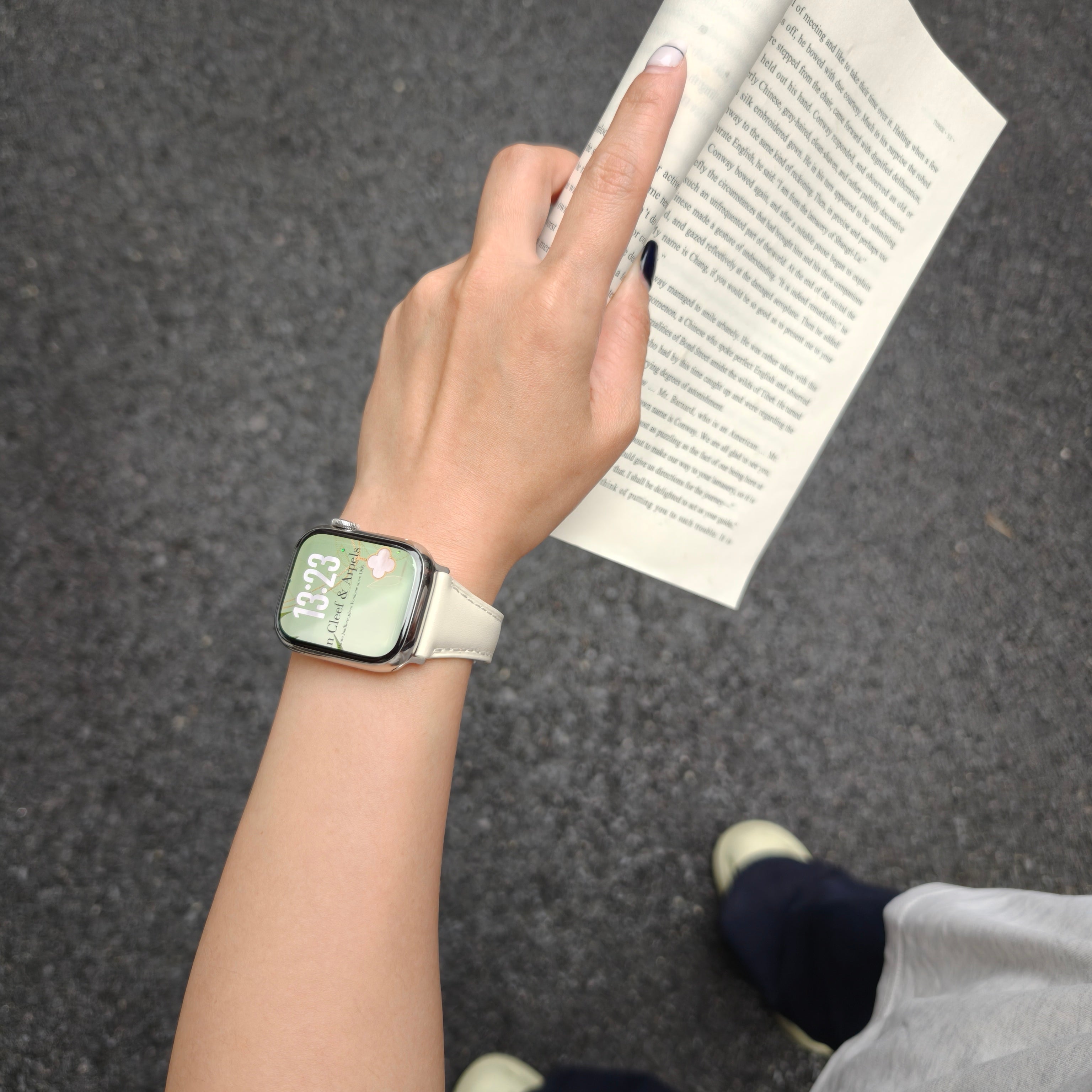 Bracelet Lisse Cuir de Veau avec Trèfle