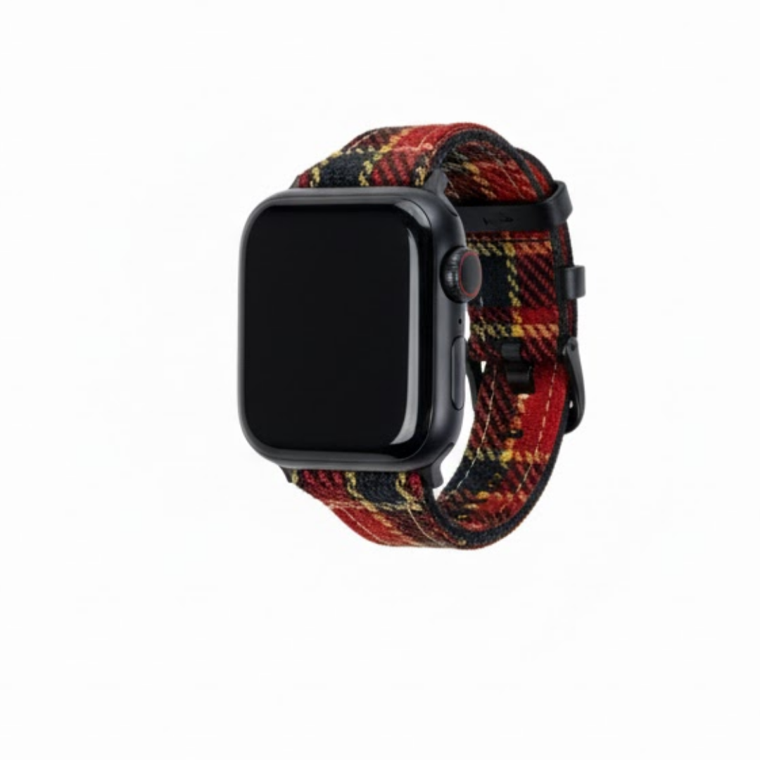 Bracelet en cuir tartan