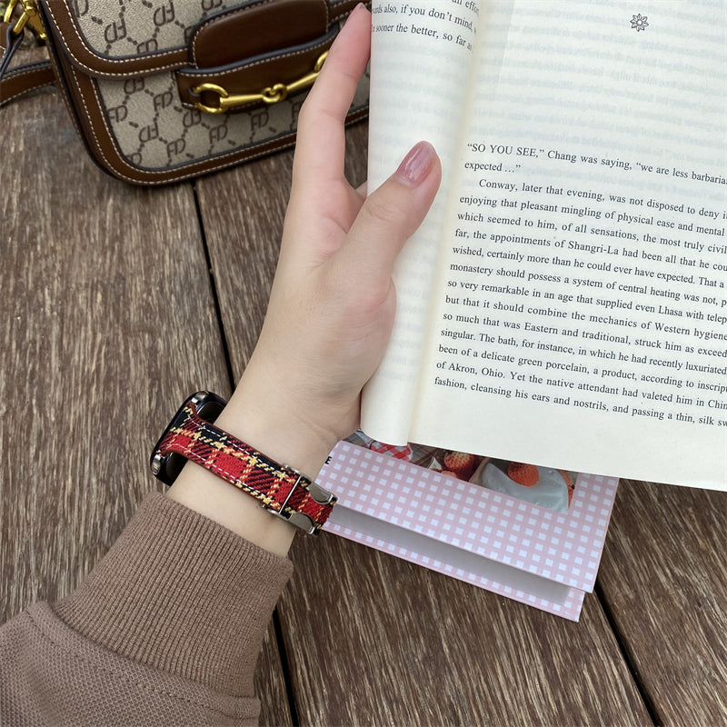 Bracelet en cuir tartan